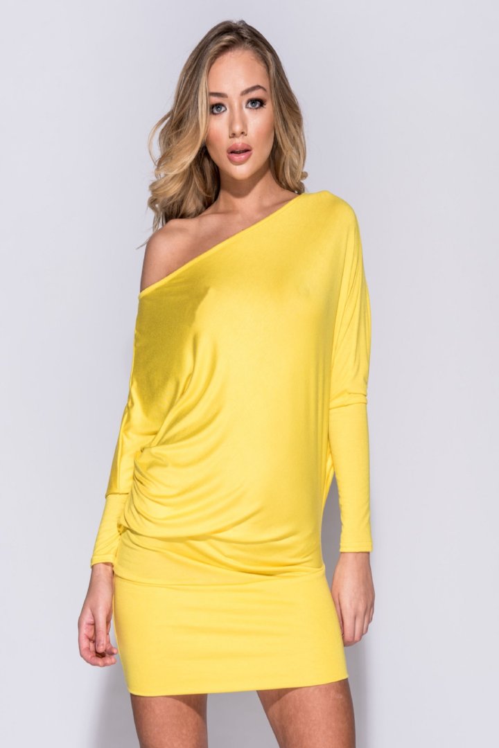 Μπλουζοφόρεμα ελαστικό με ακάλυπτο ώμο