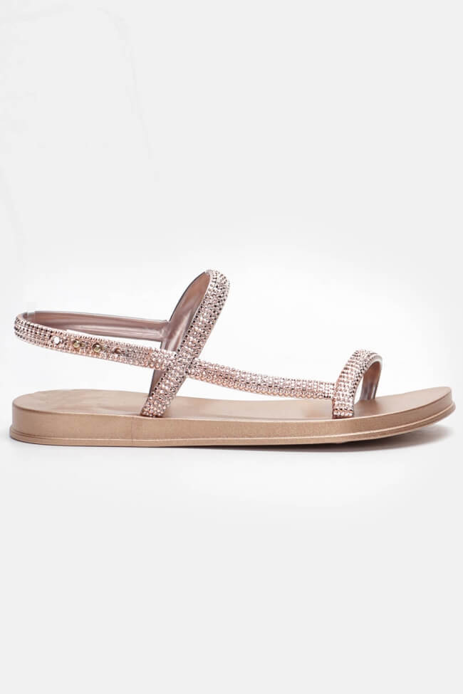 Sandals με λουράκια & strass