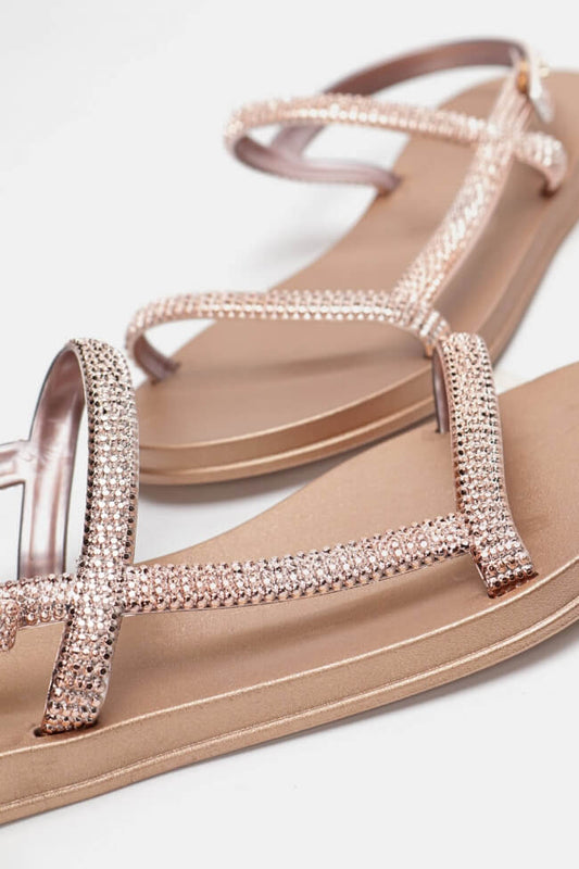 Sandals με λουράκια & strass