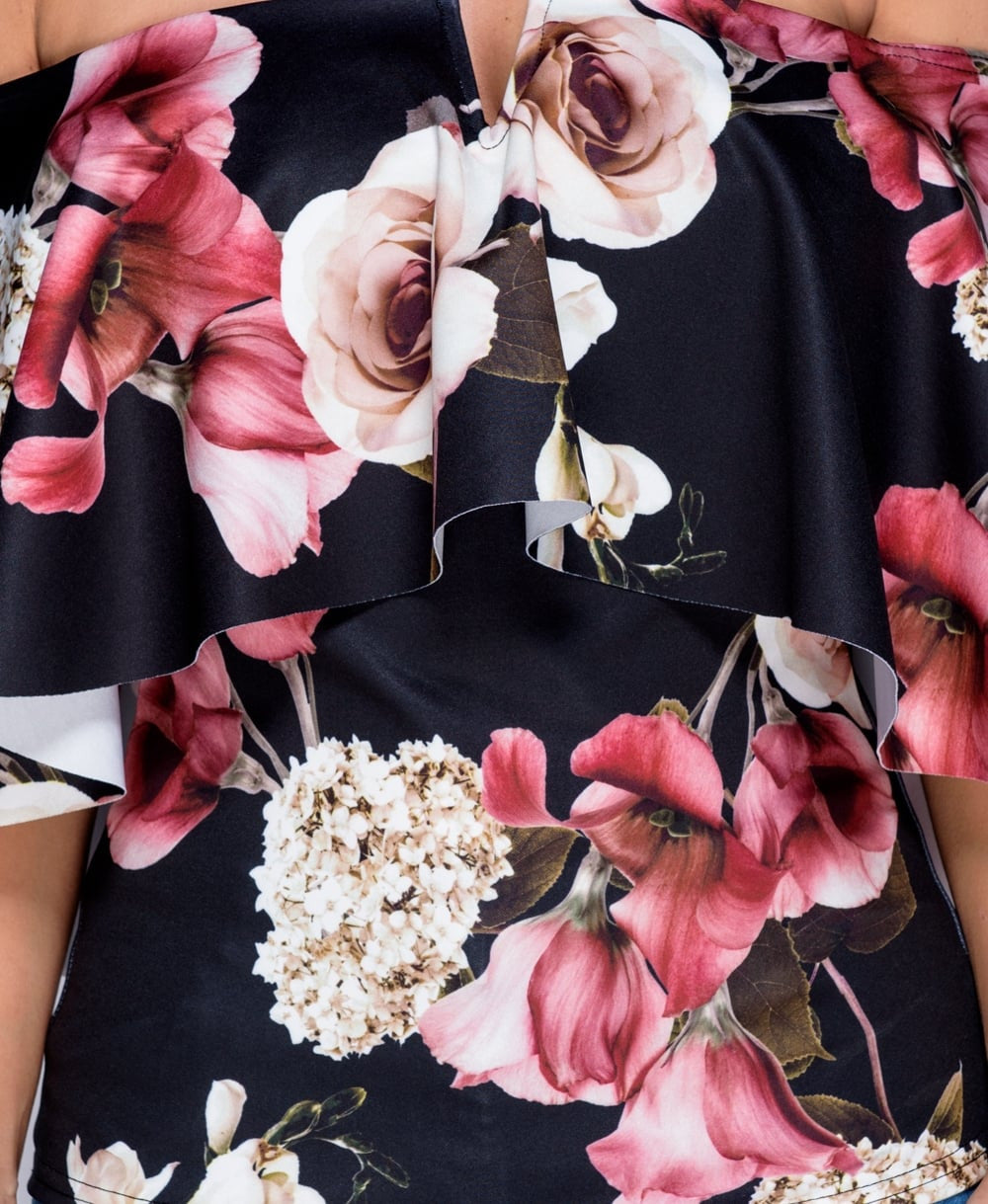 Μπλούζα strapless floral