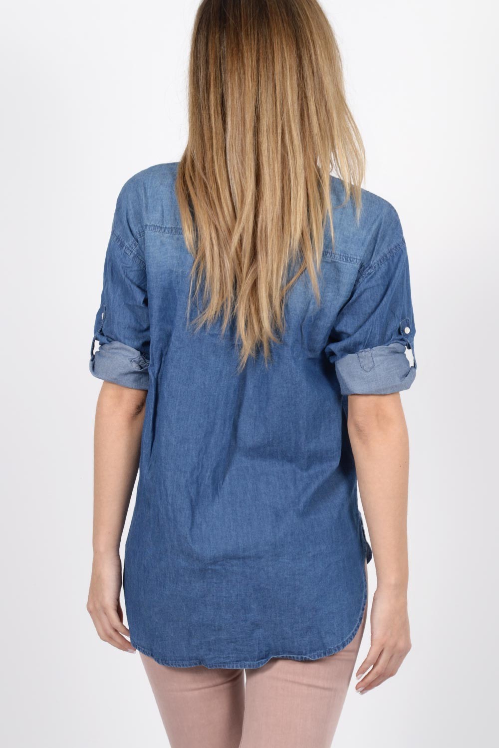 Τζιν πουκάμισο βαμβακερό