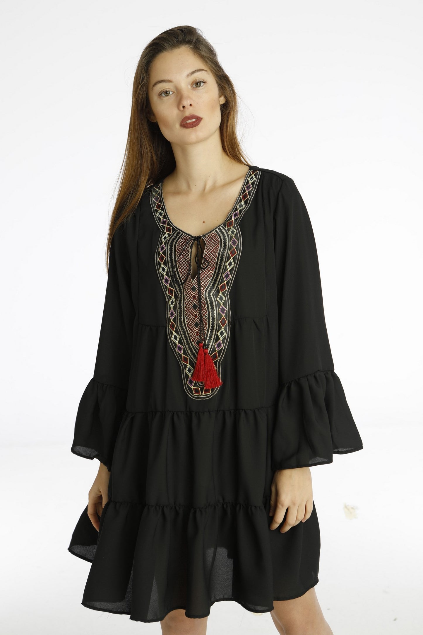 Φόρεμα ethnic με βολάν