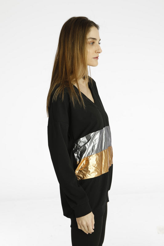 Μπλούζα με μεταλλιζέ στοιχεία