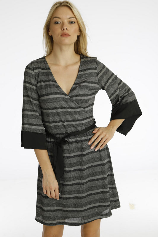 Φόρεμα κρουαζέ ριγέ