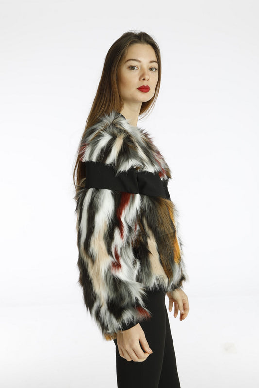 Jacket γούνινο πολύχρωμο