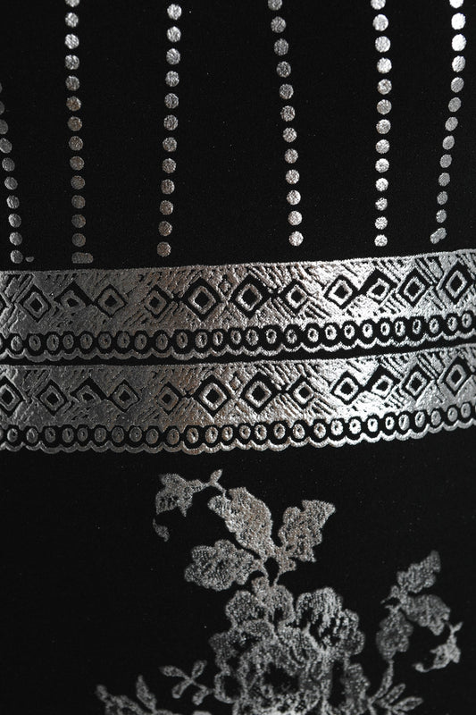 Φόρεμα μίνι με ασημί ψηφιακό τύπωμα