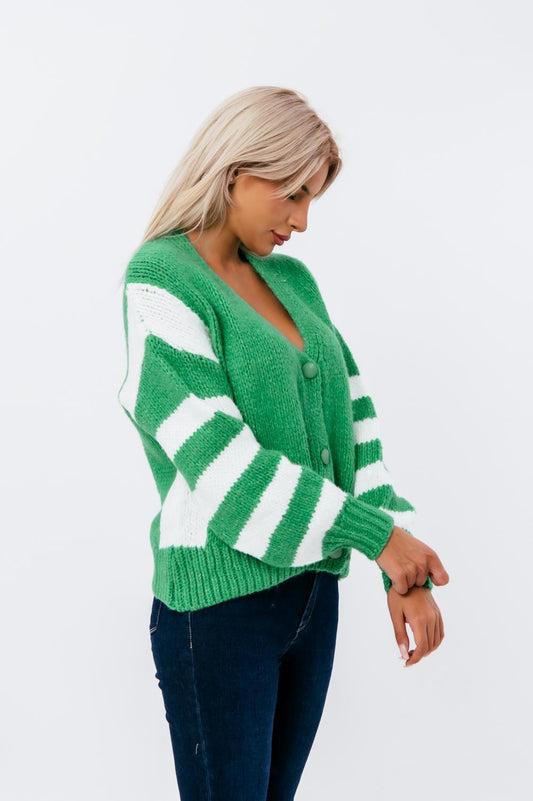 Ζακετάκι πλεκτό oversized ριγέ