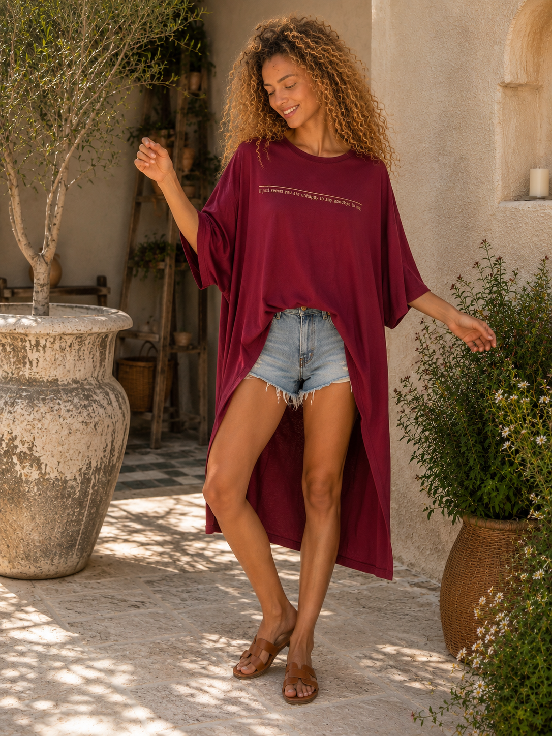 Μπλούζα viscose oversized ασύμμετρη