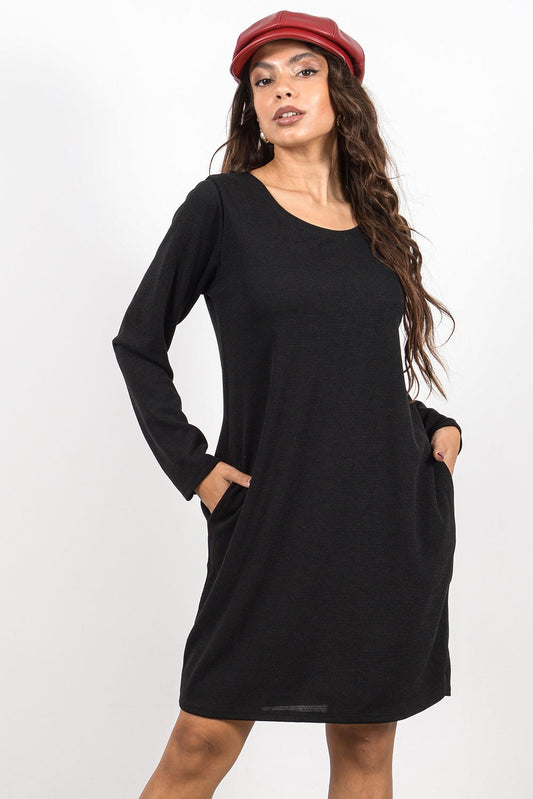 Φόρεμα mini πλεκτό με τσέπες