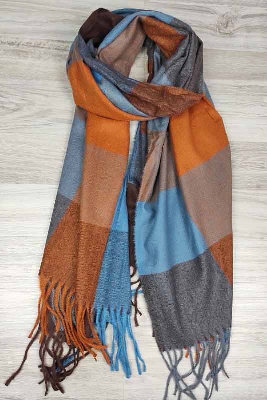 Κασκόλ καρό με κρόσσια