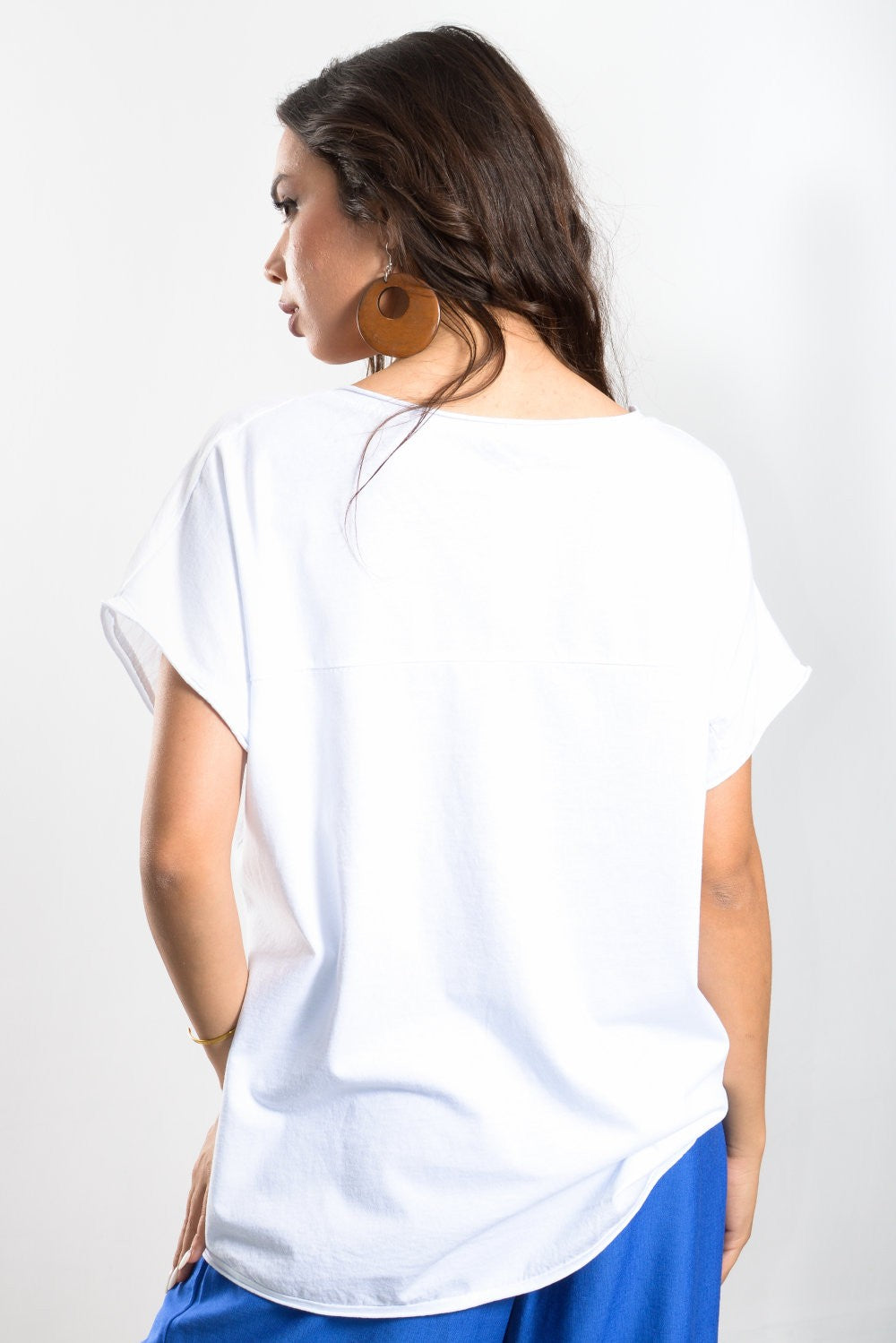 Μπλούζα loose jean detailed