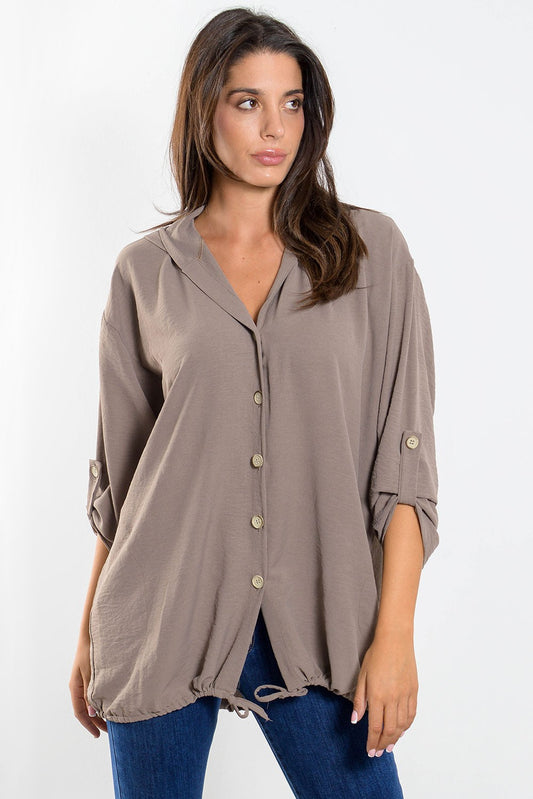 Πουκαμίσα crepe με κουκούλα