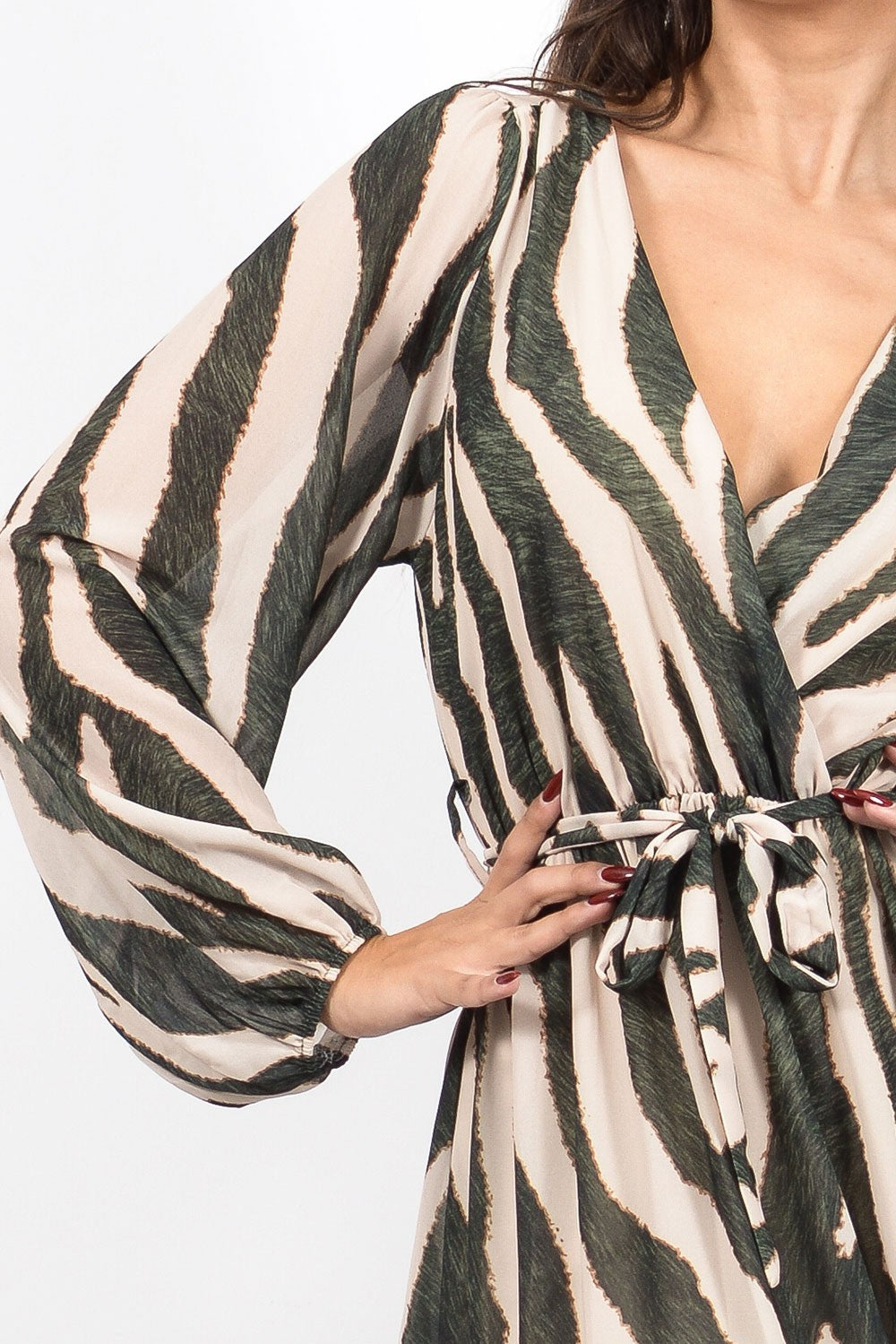 Φόρεμα maxi croise animal printed
