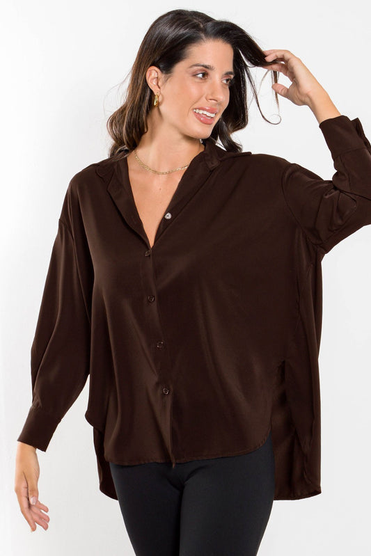 Πουκαμίσα plus size ασύμμετρη