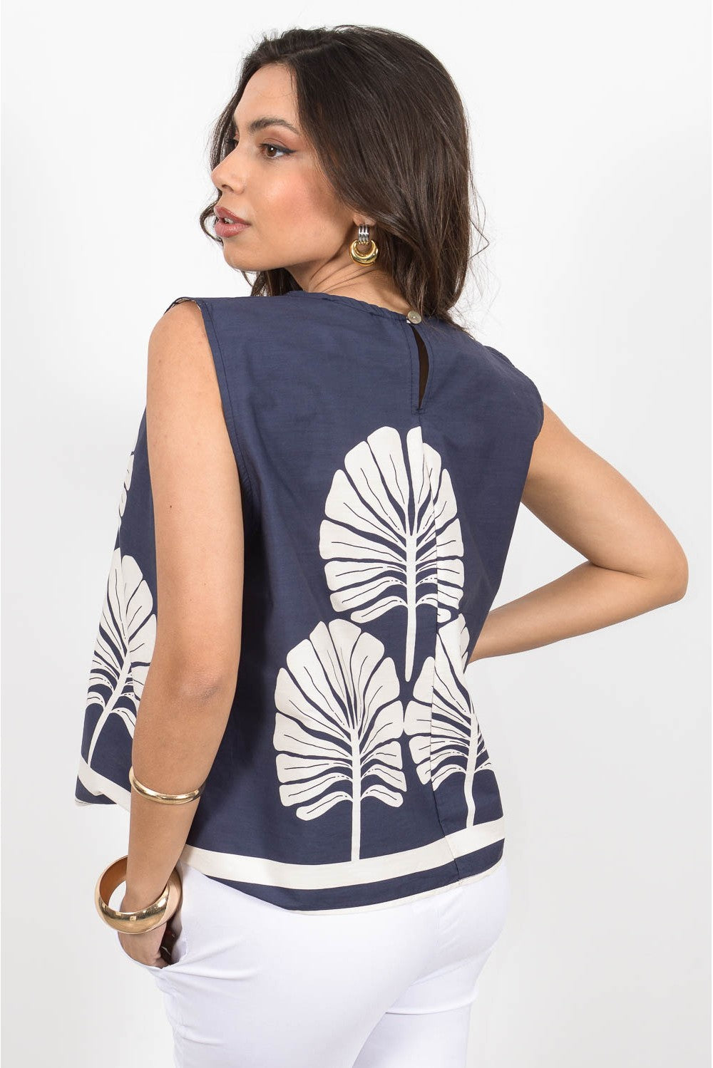 Τοπ ποπλίνα floral printed