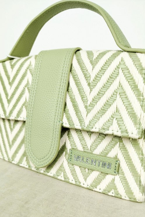 Τσαντάκι ψαθωτό με σχέδιο τύπου missoni