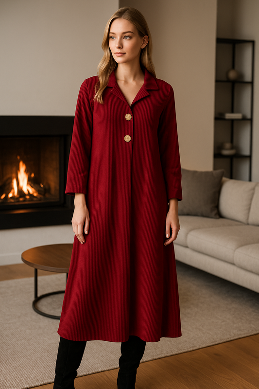 Φόρεμα midi/maxi loose κοτλέ