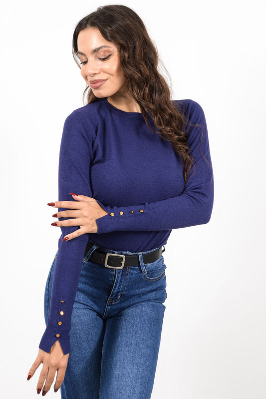 Μπλούζα πλεκτή basic detailed