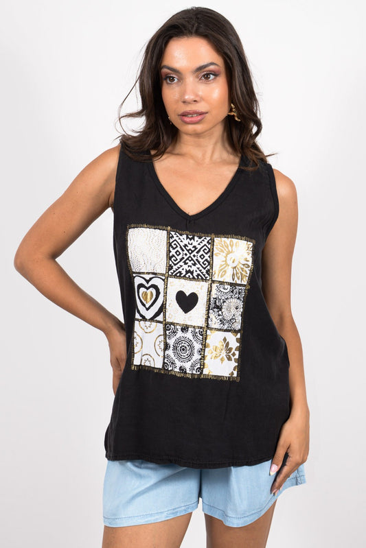 Μπλούζα αμάνικη με στάμπα