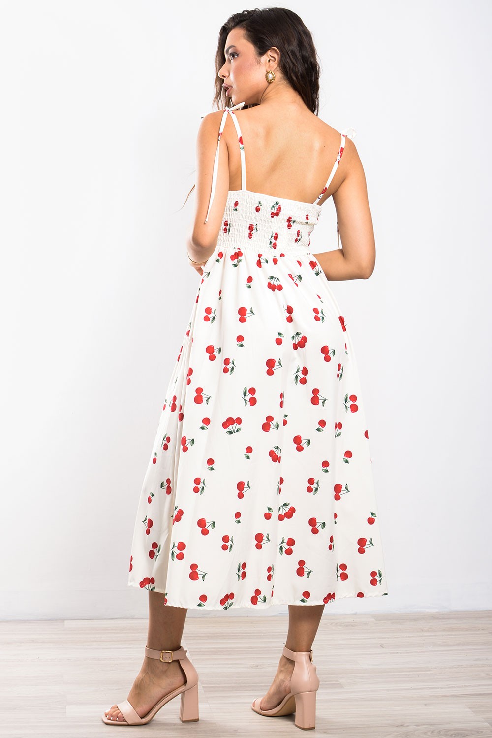 Φόρεμα midi/maxi με κεράσια prints