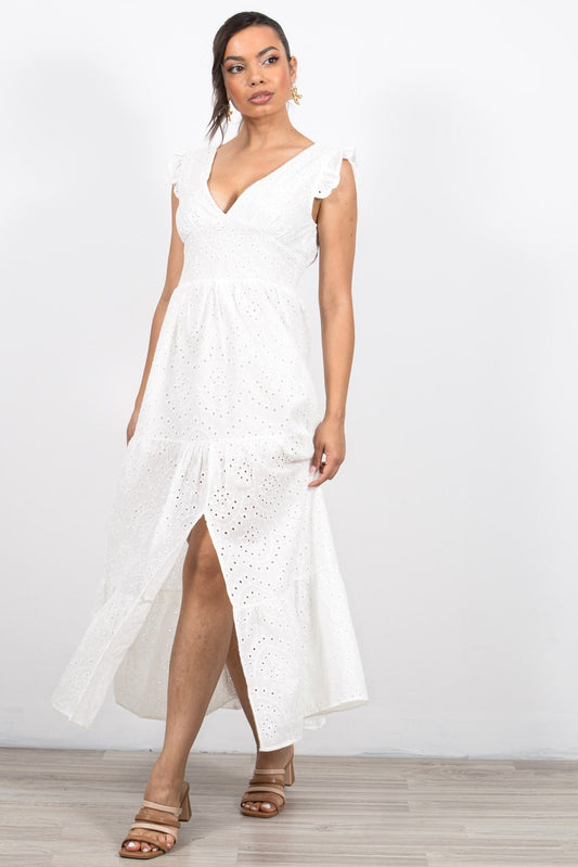 Φόρεμα maxi με κέντημα κηπούρ