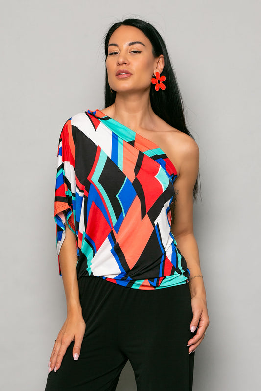 Μπλούζα έξωμη printed