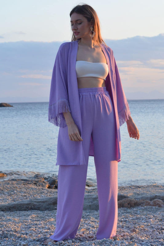 Σετ boho κιμονό και παντελόνα