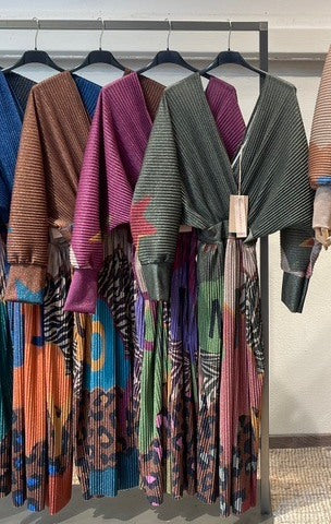 Φόρεμα midi lurex πλεκτό multicolor