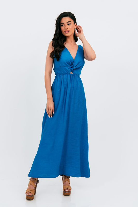 Φόρεμα maxi με φιόγκο στην πλάτη