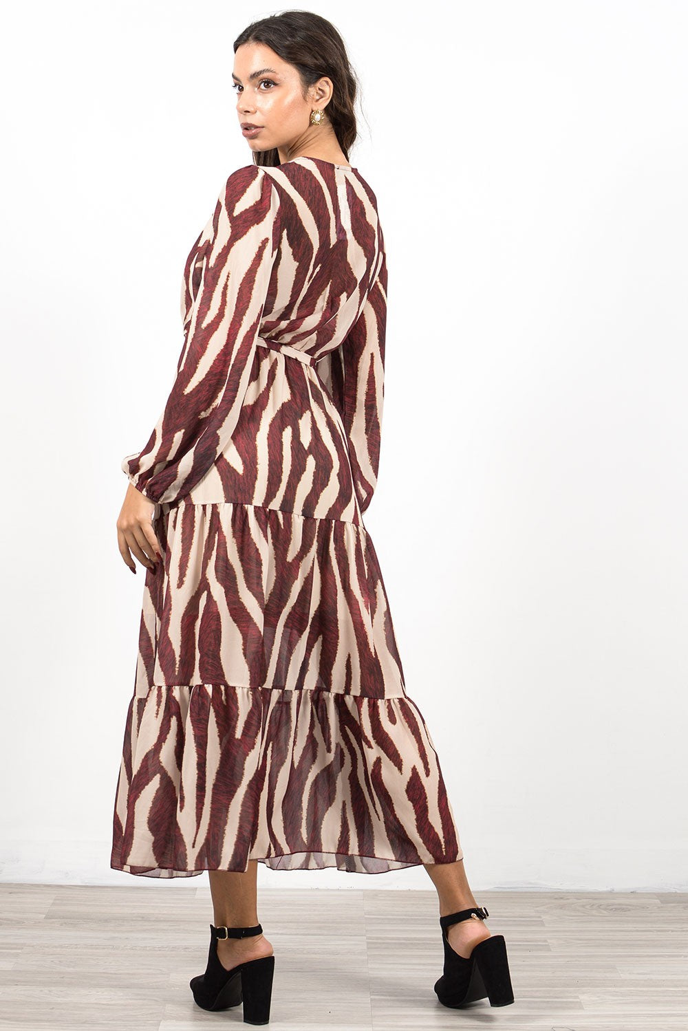 Φόρεμα maxi croise animal printed