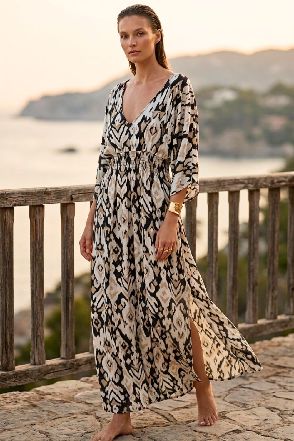Φόρεμα maxi printed jersey