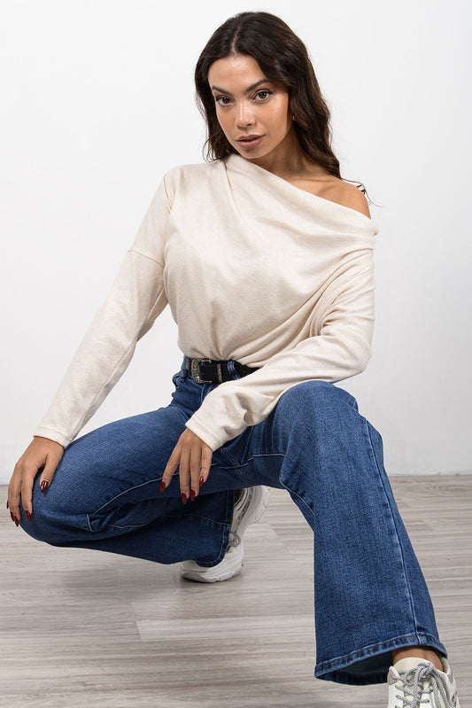 Μπλούζα πλεκτή ντραπέ