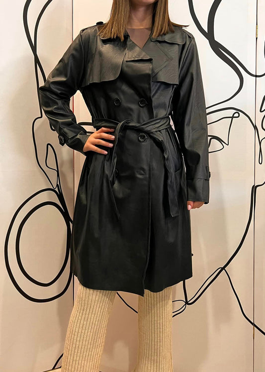 Καπαρντίνα midi δερματίνης