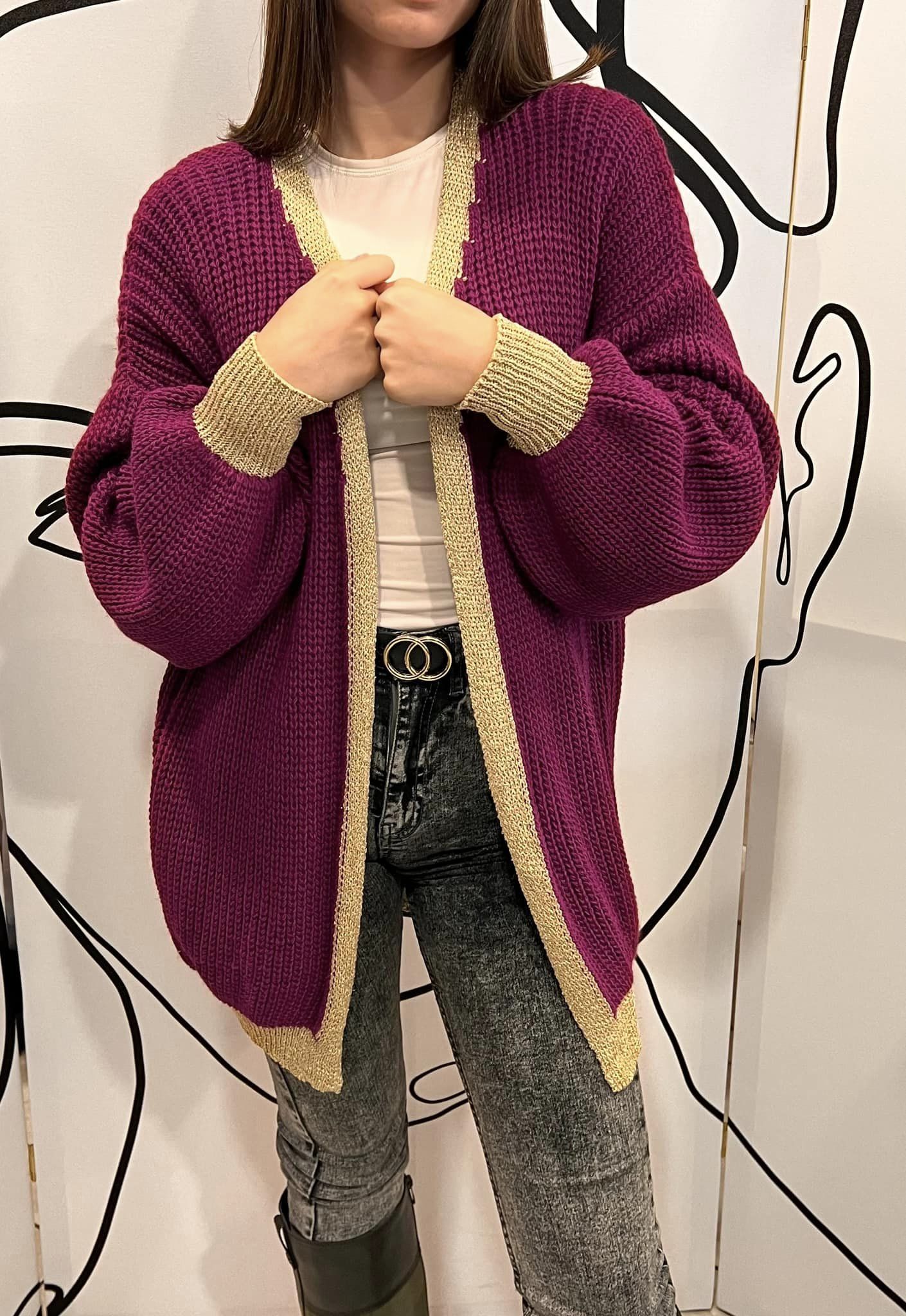 Ζακέτα πλεκτή με lurex