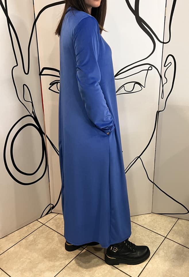 Φόρεμα maxi εβαζέ βελουτέ