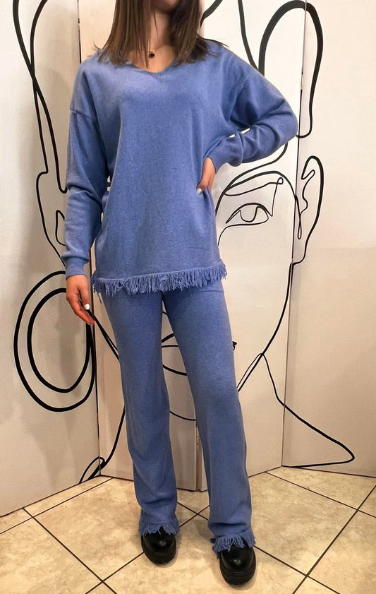 Σετ πλεκτό μπλούζα - παντελόνι