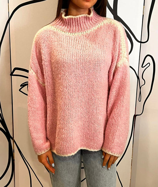 Pullover αφράτο με διχρωμία