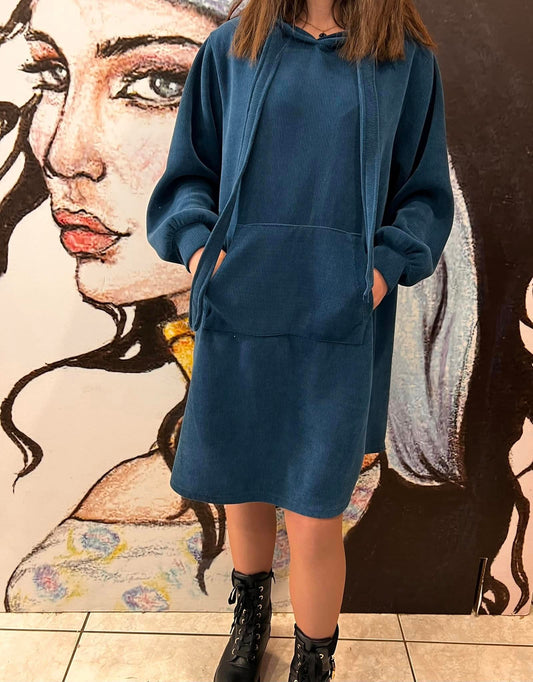 Μπλουζοφόρεμα με κουκούλα oversized