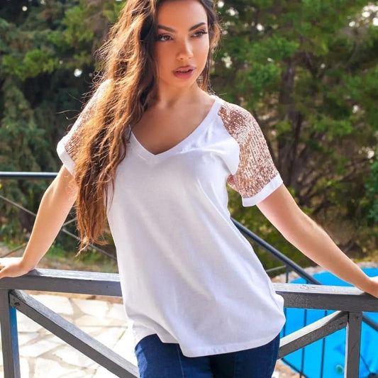 T-Shirt με παγιέτα