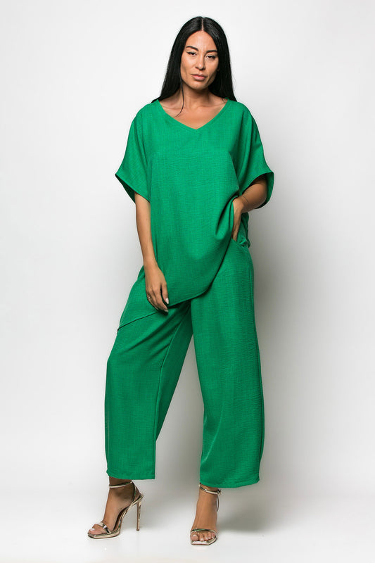 Σετ PLUS SIZE μπλούζα - παντελόνα