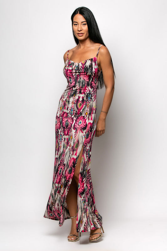 Φόρεμα maxi εμπριμέ detailed