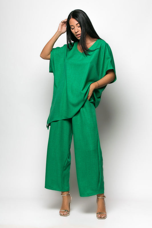 Σετ PLUS SIZE μπλούζα - παντελόνα