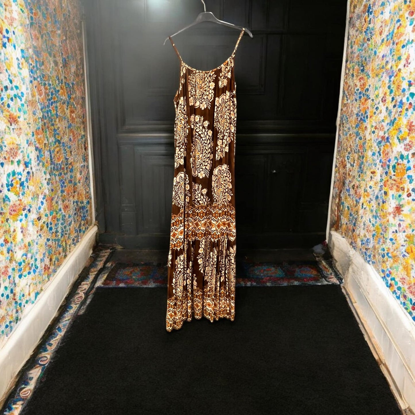 Φόρεμα maxi εμπριμέ viscose
