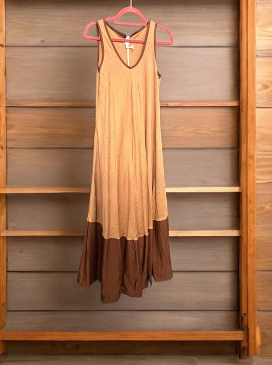 Φόρεμα maxi δίχρωμο