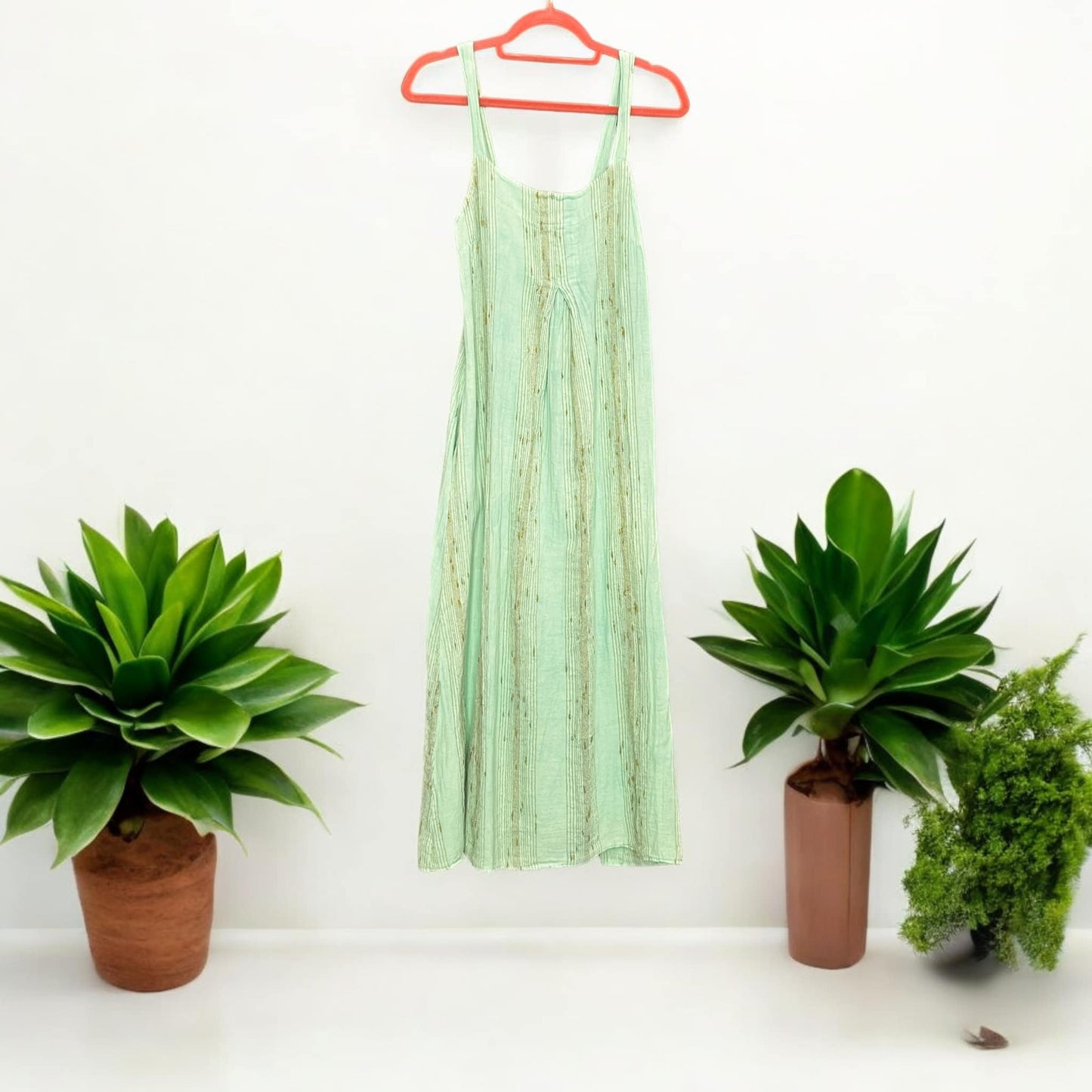 Φόρεμα maxi βαμβακολινό με lurex