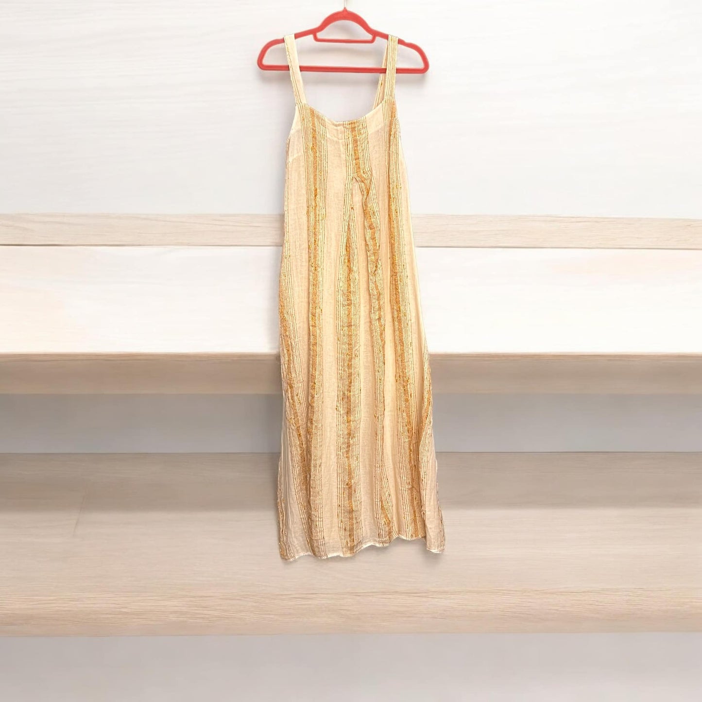 Φόρεμα maxi βαμβακολινό με lurex