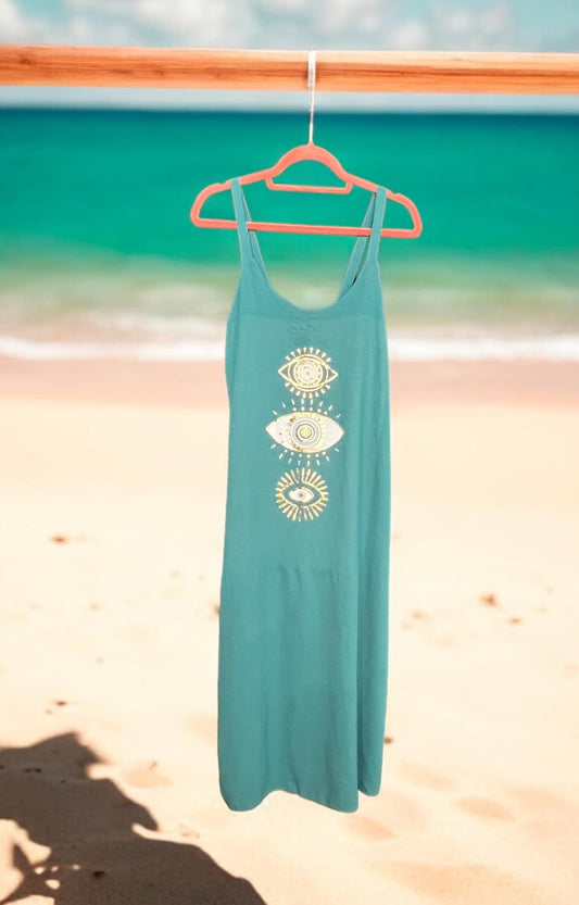 Φόρεμα με ράντες eyes printed