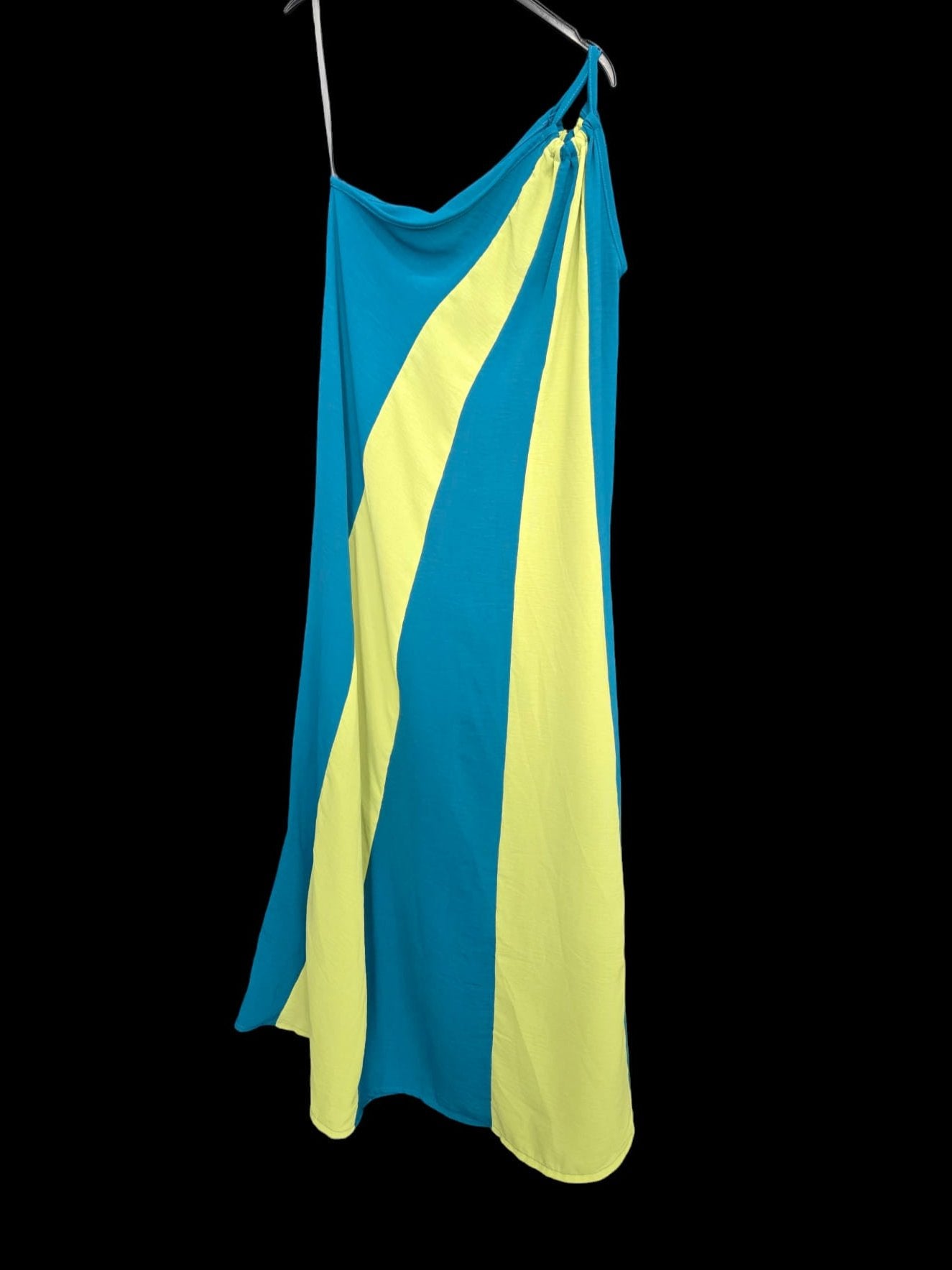 Φόρεμα maxi crepe δίχρωμο