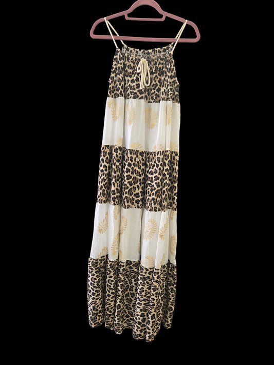 Φόρεμα μακρύ animal printed με lurex