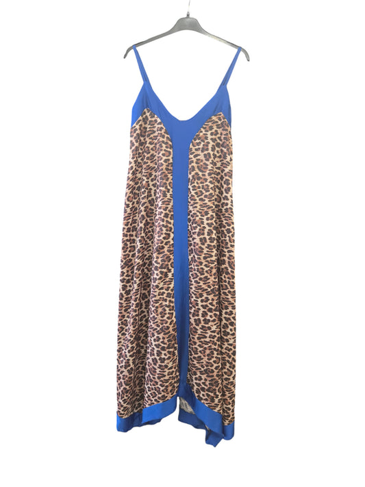 Φόρεμα maxi σατινέ animal printed